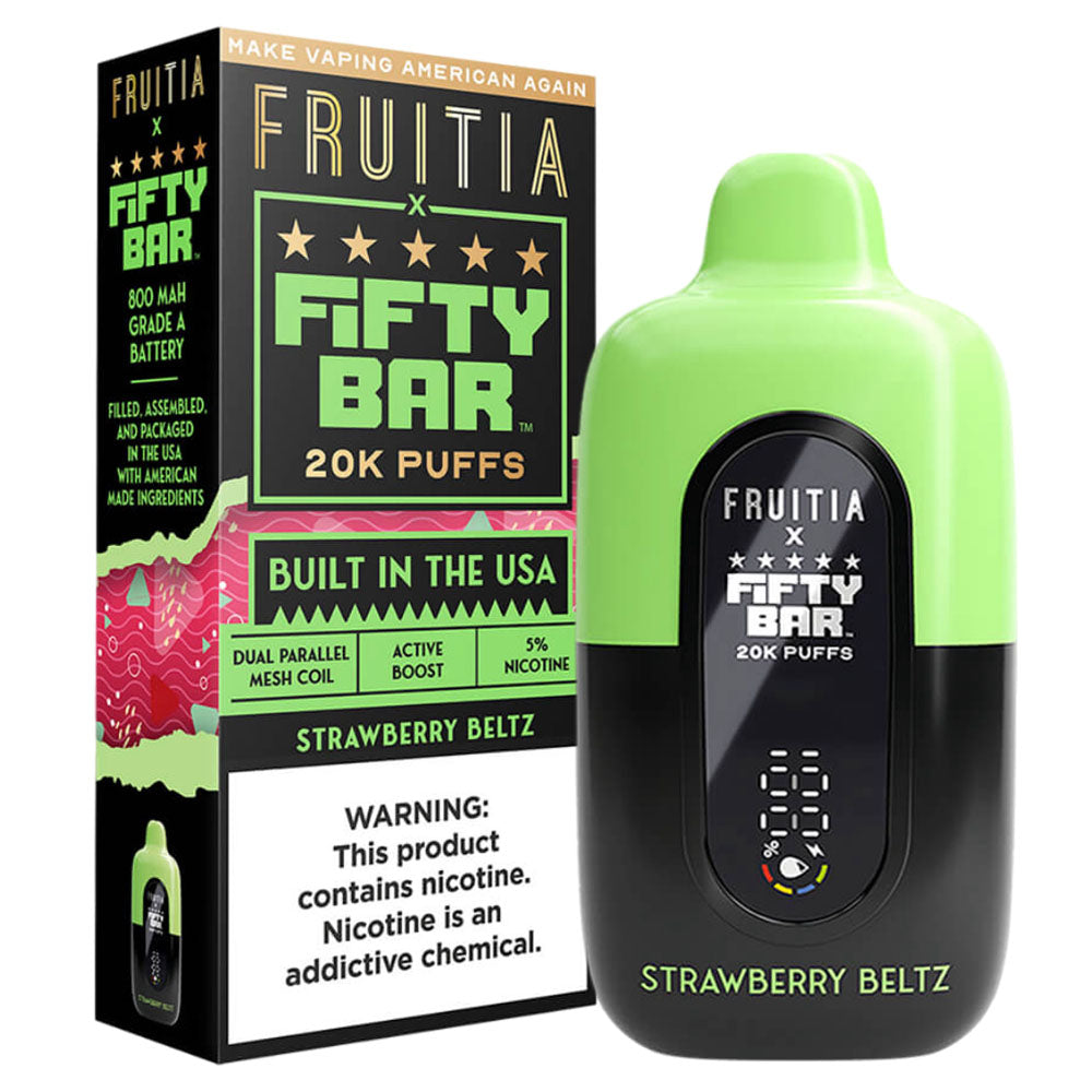 Strawberry Beltz Flavor Fruitia Fifty Bar Vape