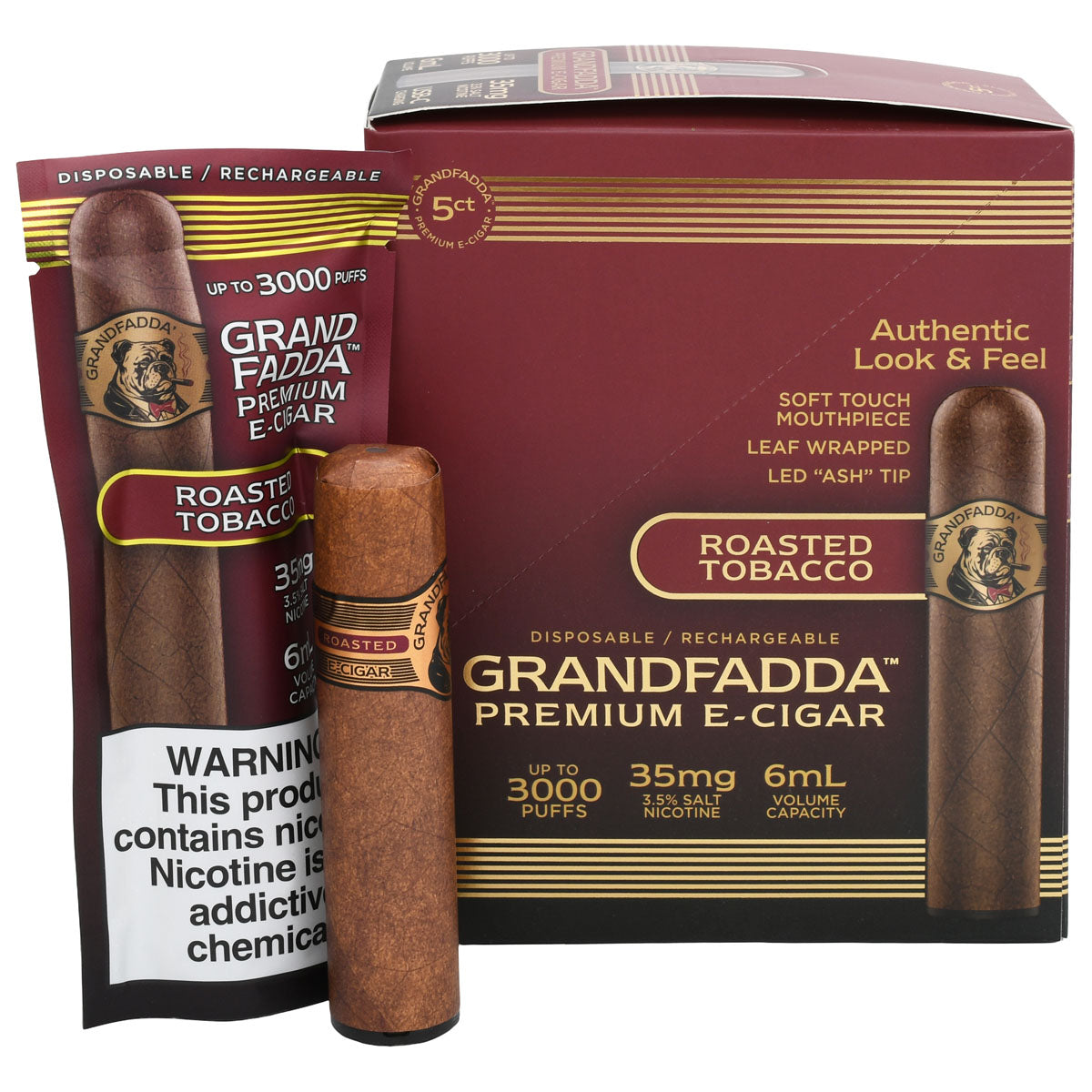 Roasted Tobacco E-Cigar 5-Pack | Grandfadda Gordo