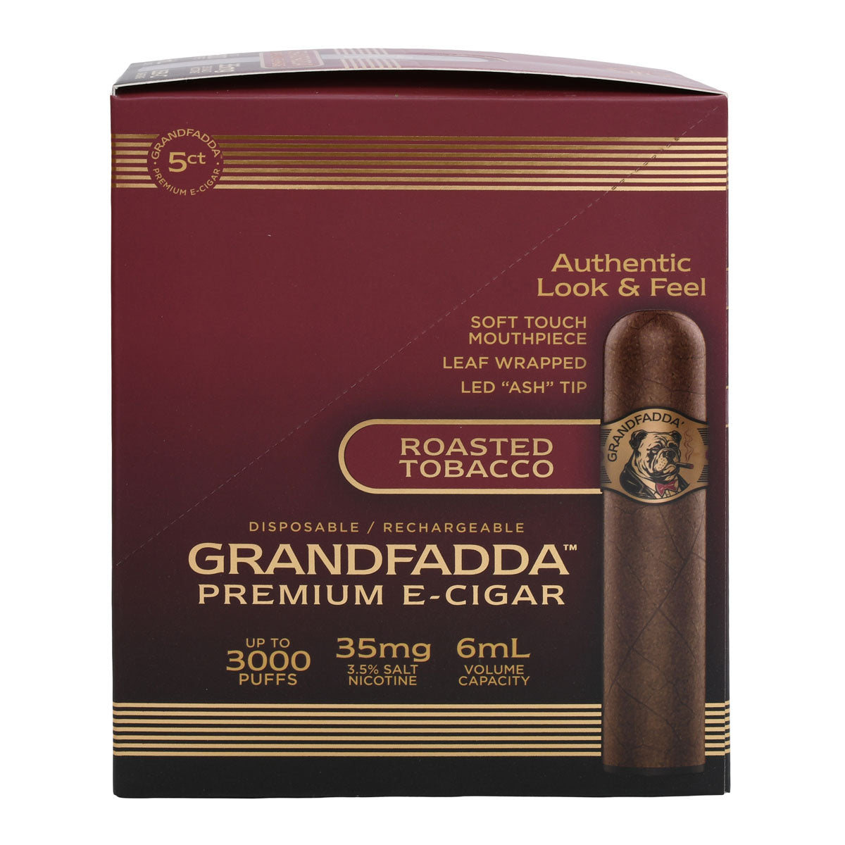 Grandfadda Gordo E-Cigar 5-Pack Roasted Tobacco Flavor