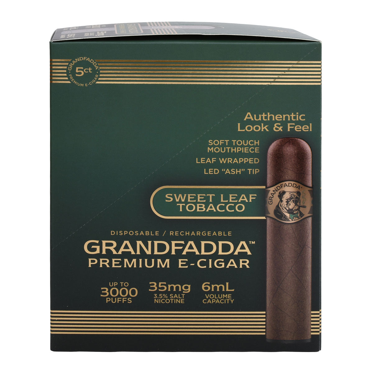 Grandfadda Gordo Sweet Leaf E-Cigars in Retail Box 5PCS