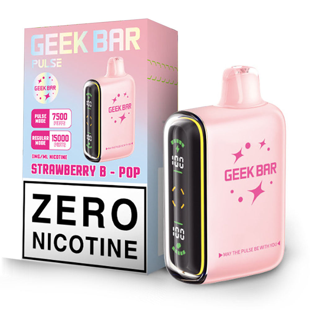 Strawberry B-Pop Geek Bar Pulse No Nicotine Vape