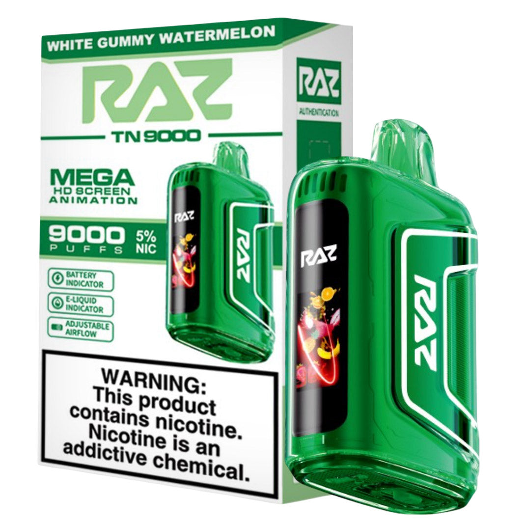 White Gummy Watermelon RAZ vape TN9000
