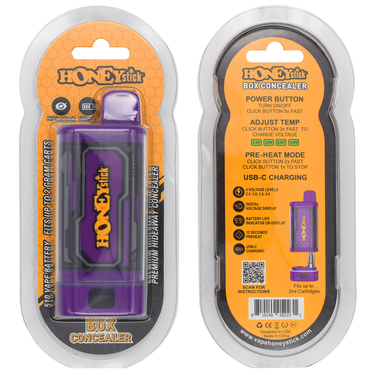 HoneyStick BOX Cart Pen Battery Concealer