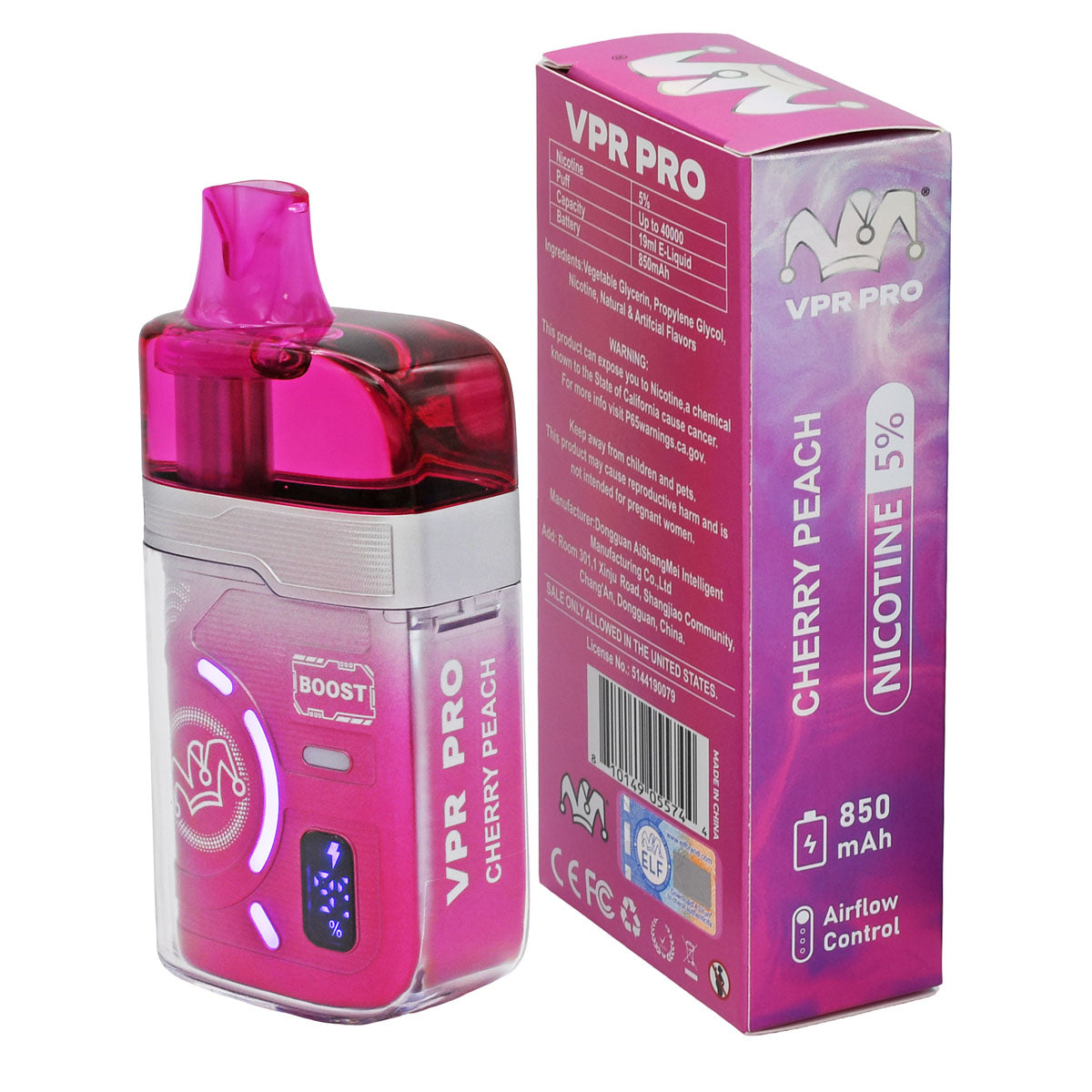 Cherry Peach 40K disposable unit + box