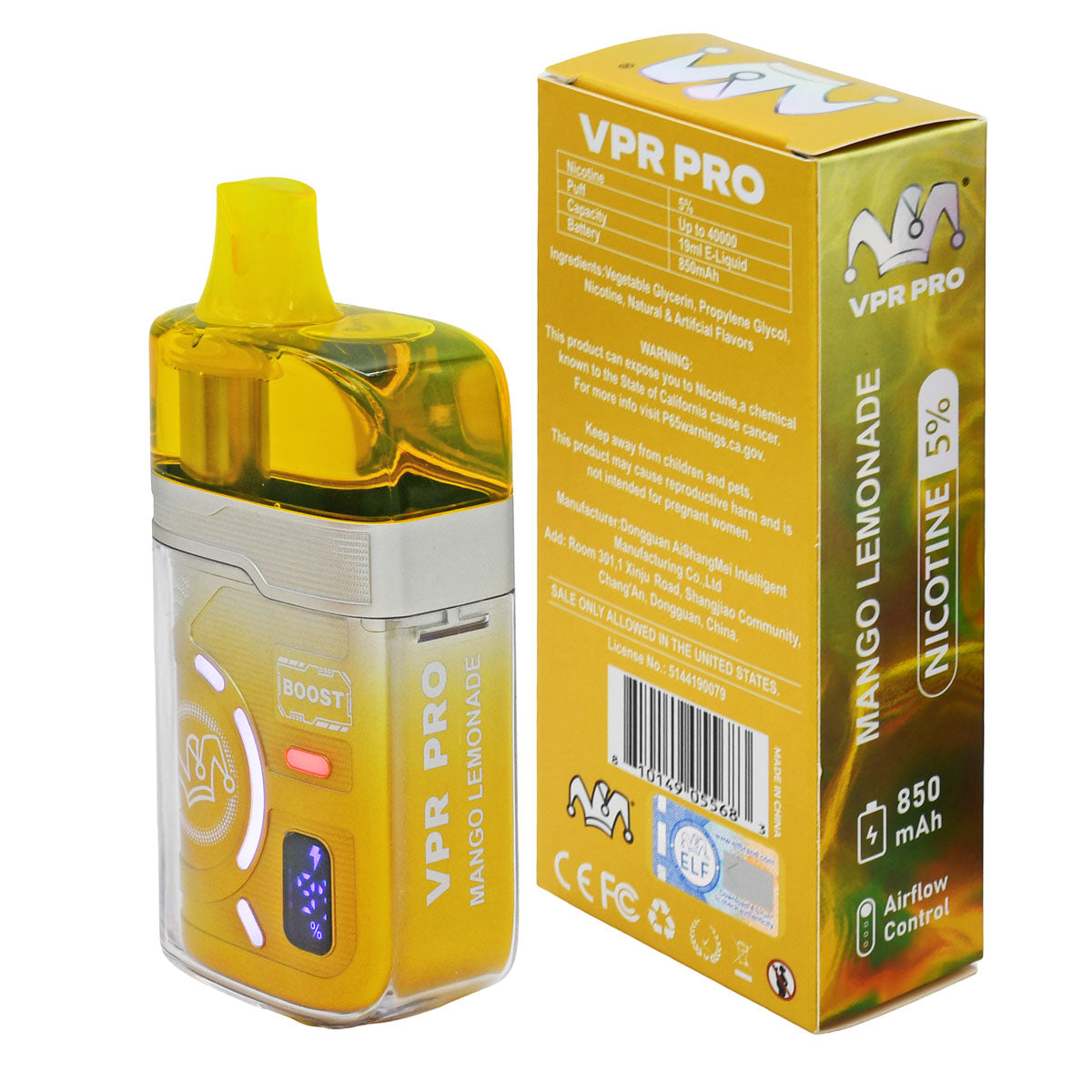 Mango Lemonade VPR40K disposable unit + box