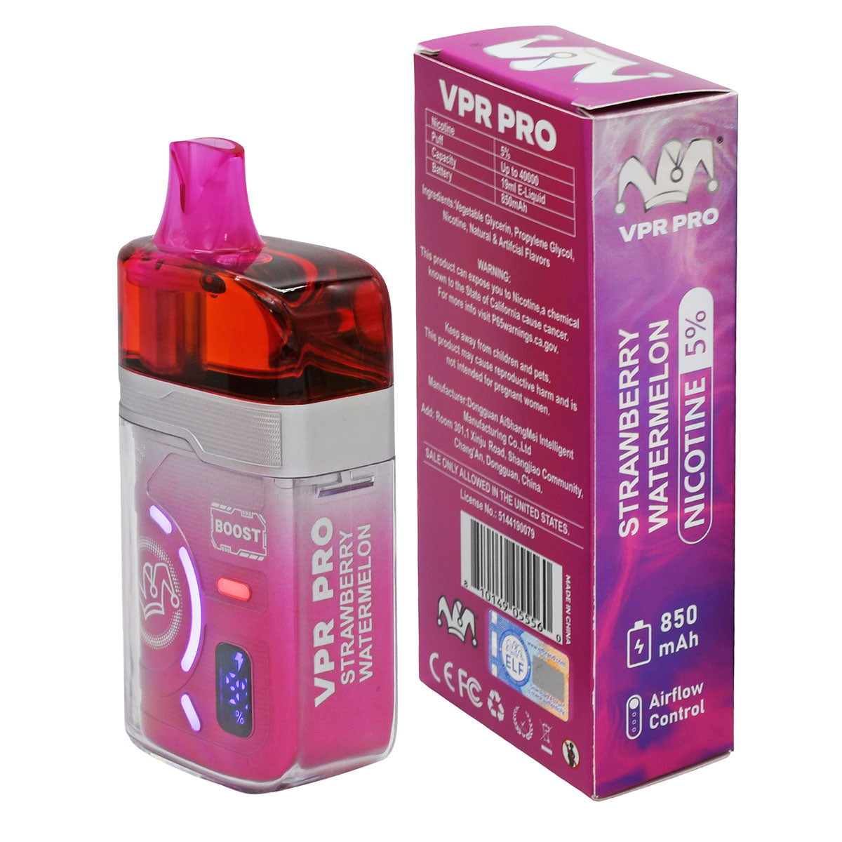 Strawberry Watermelon 40K disposable unit + box