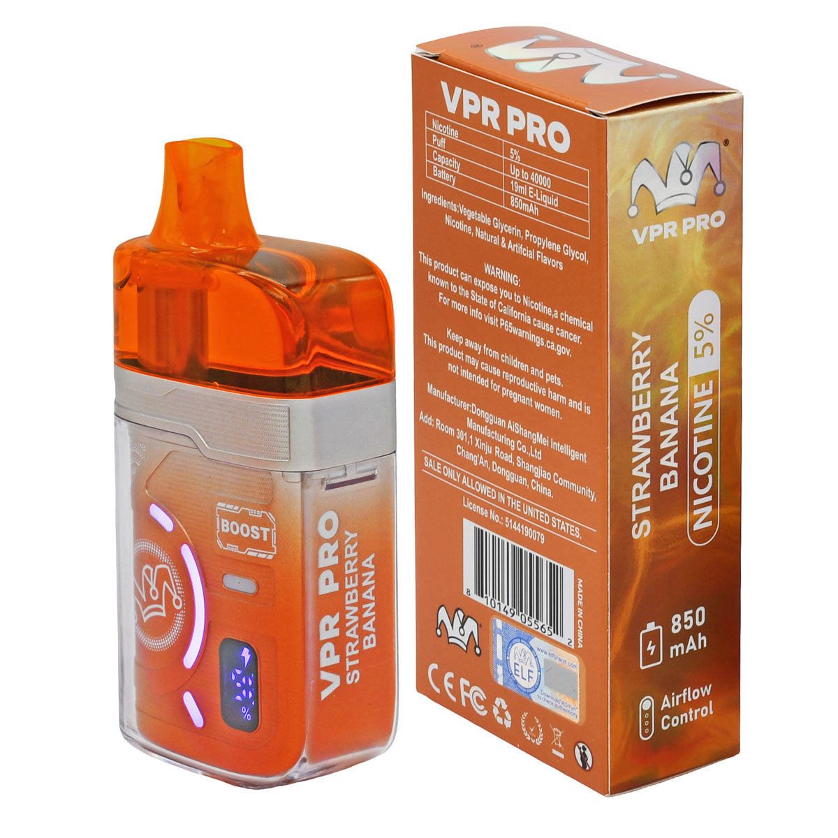 Strawberry Banana 40K disposable unit + box