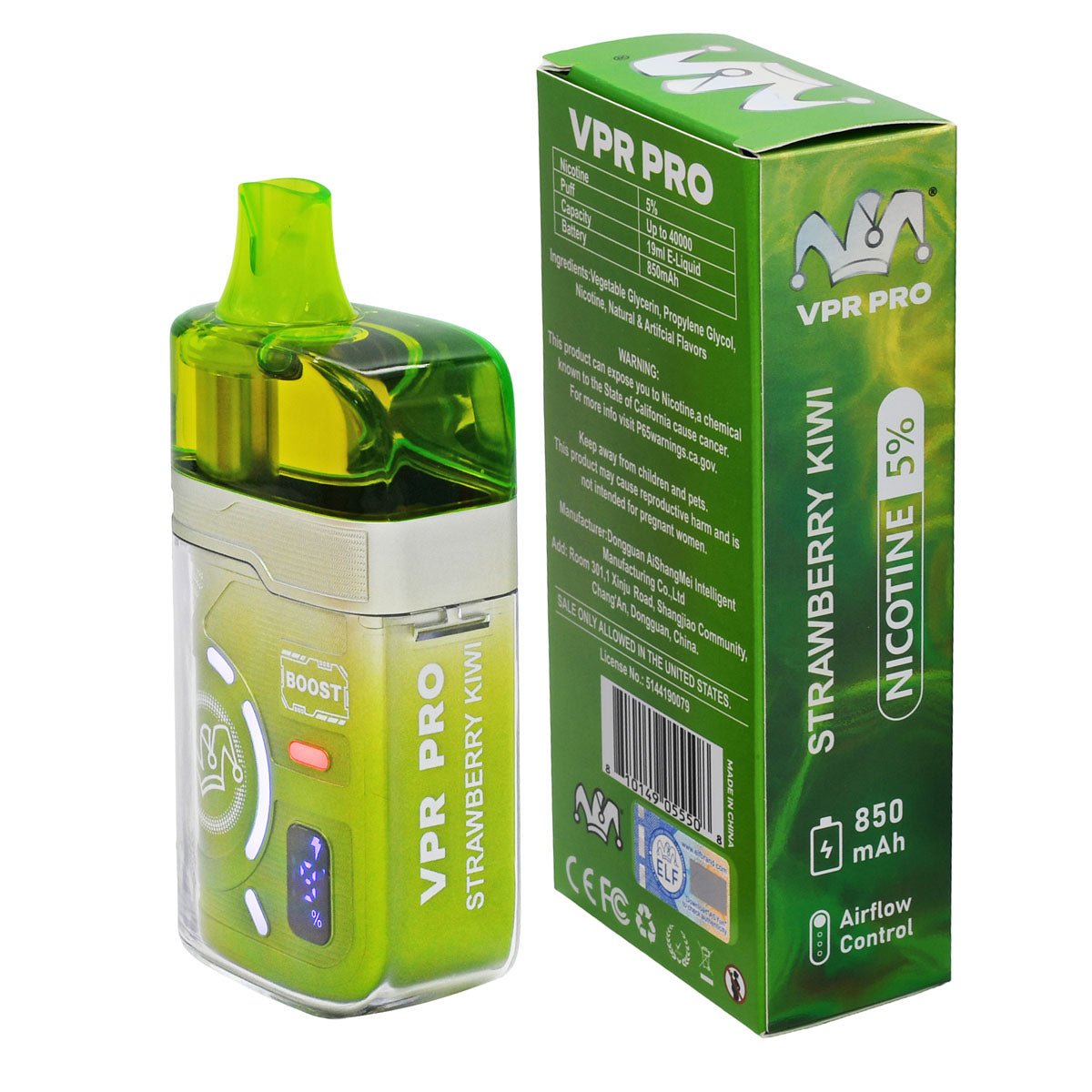 Strawberry Kiwi 40K Disposable Unit + box