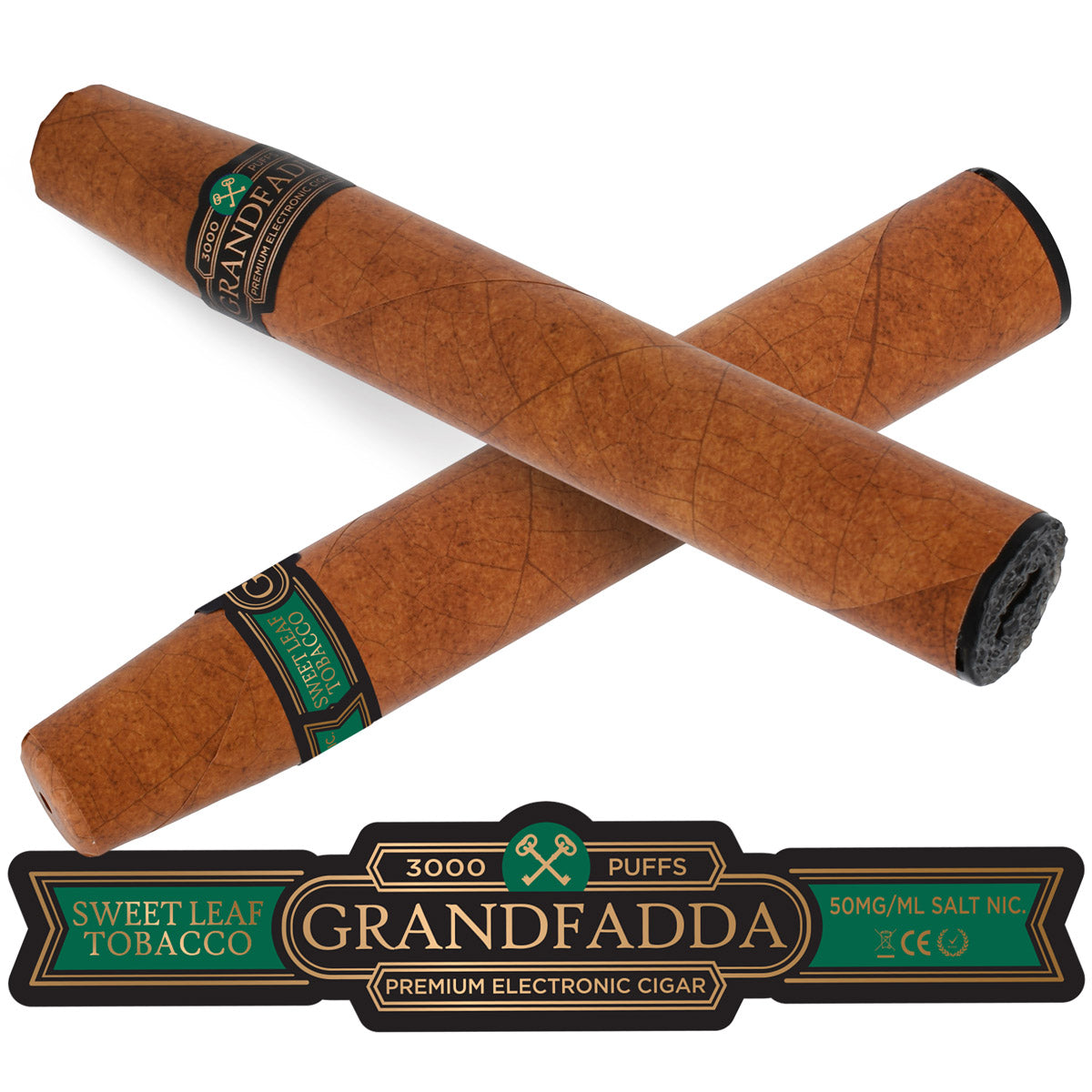 Grandfadda Premium E-Cigar with Sweet Leaf Tobacco vape flavor
