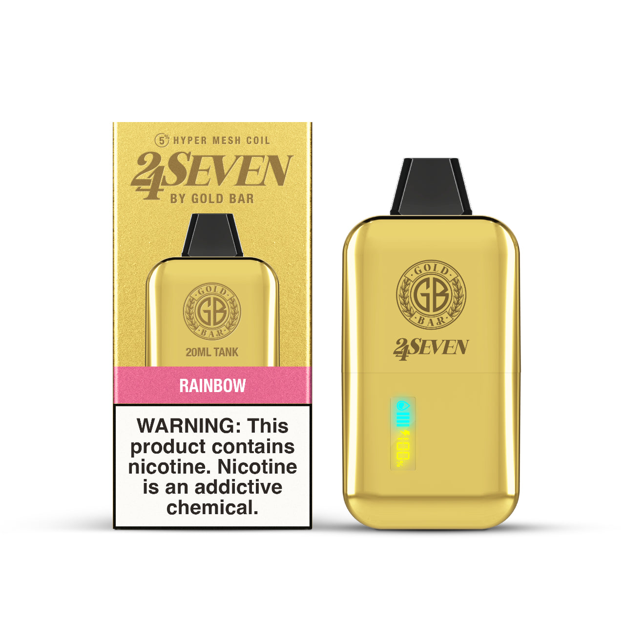 24Seven Gold Bar Vape Disposable 24K - Rainbow
