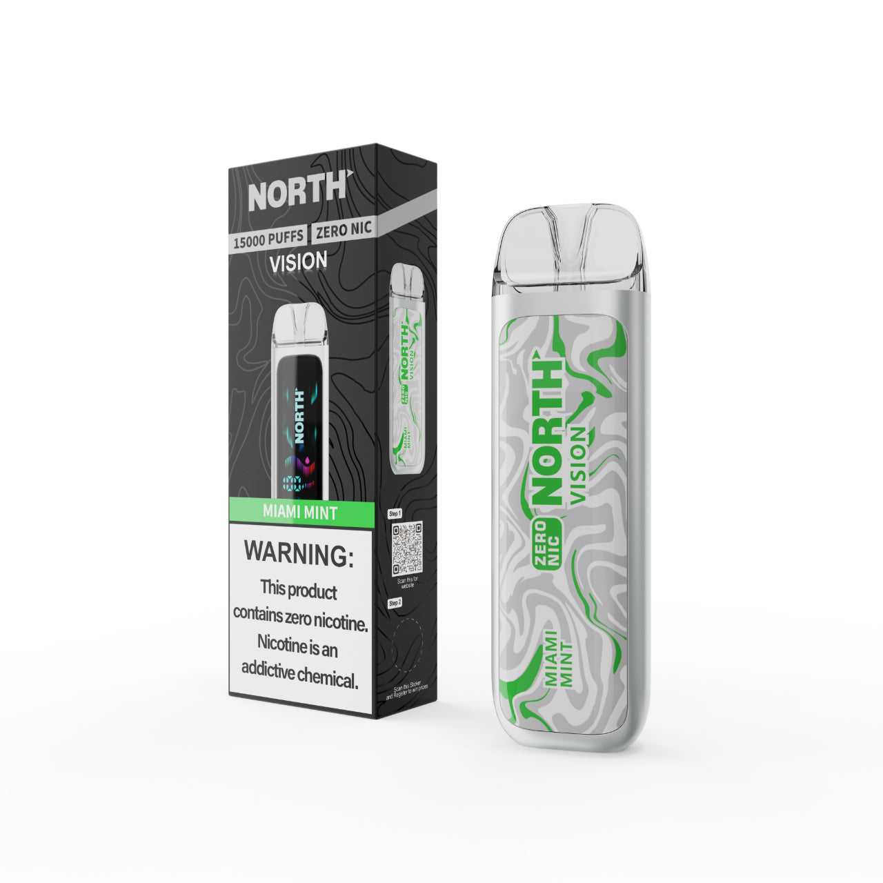 North Vision No Nicotine 15K Vape Disposable - Miami Mint