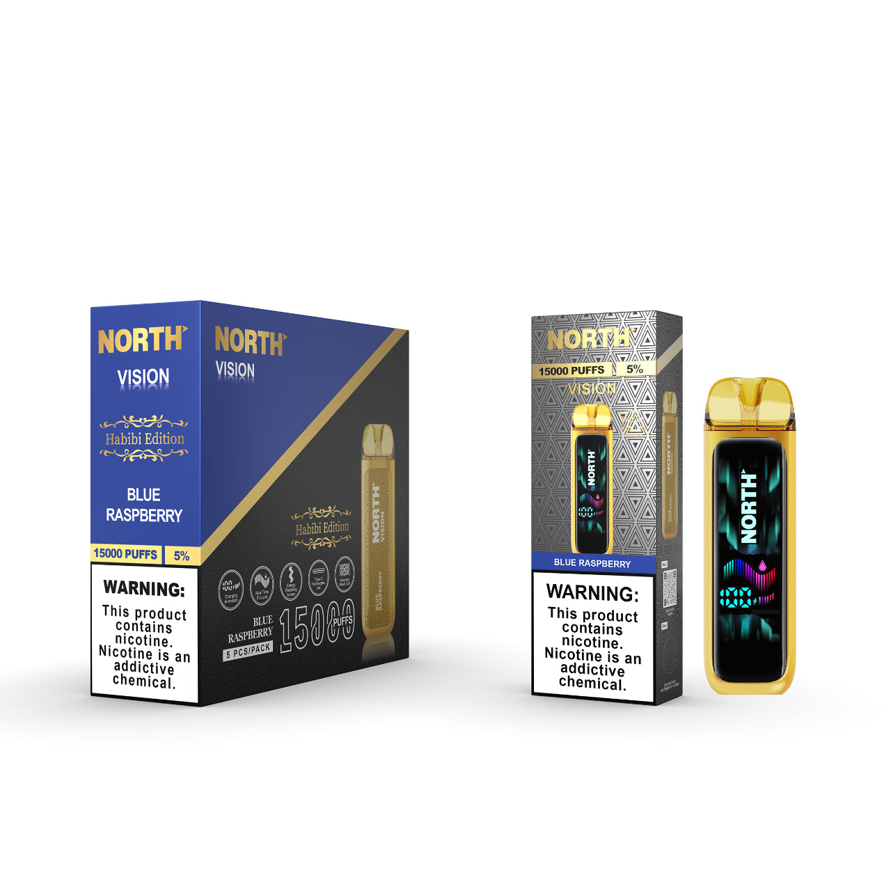 North Vision Disposable Vape 15K Puff - Habibi Edition - Blue Raspberry