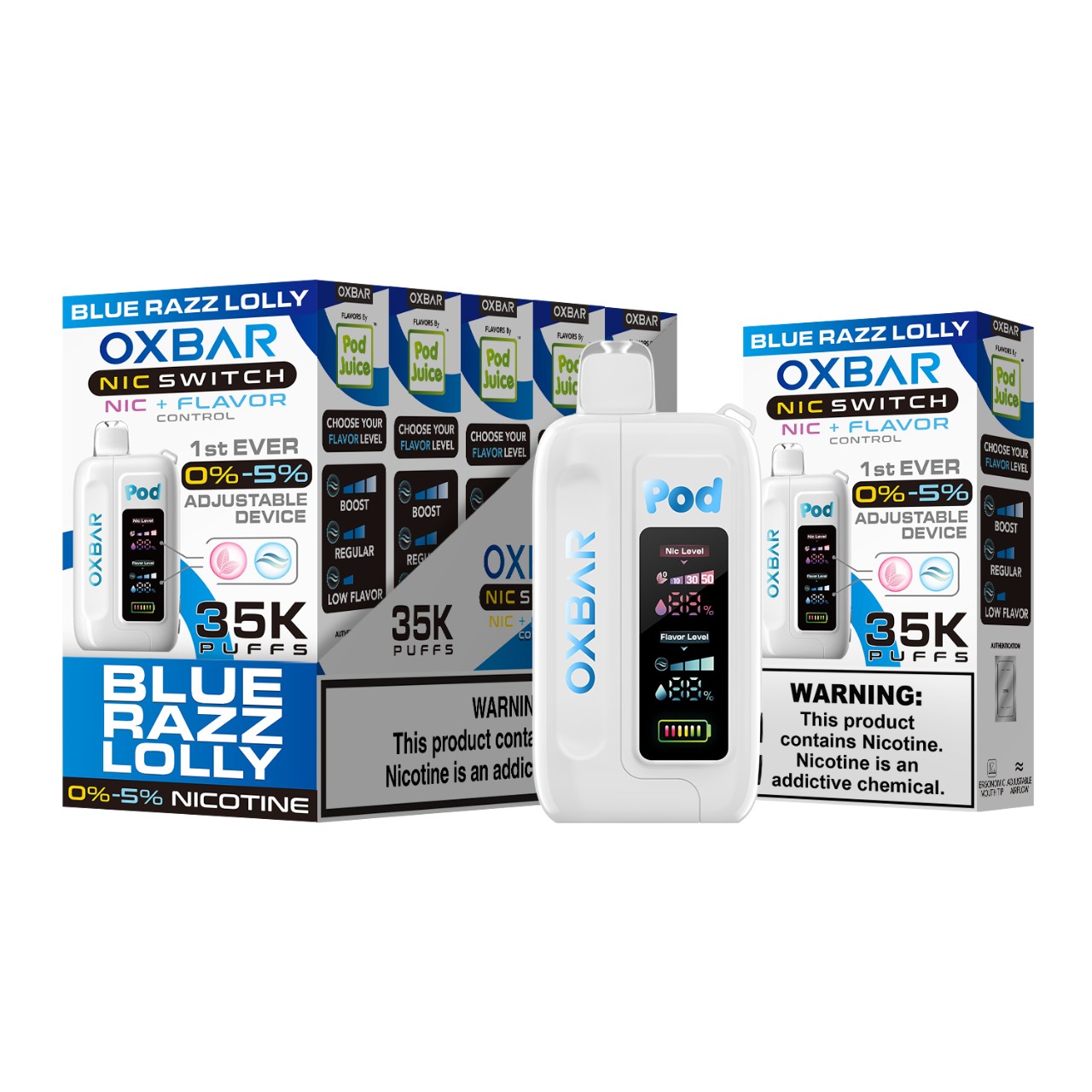 OXBAR NIC Switch Pod Juice Disposable Vape 35K - Blue Razz Lolly