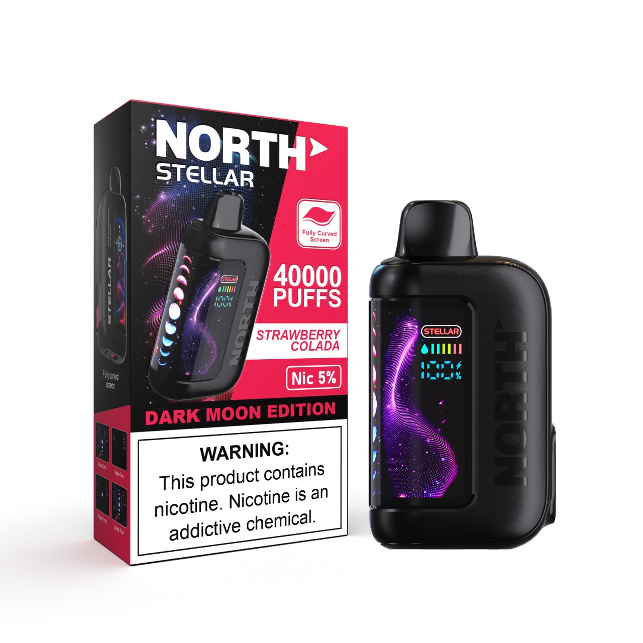North Stellar Dark Moon 40K Vape Disposable - Strawberry Colada