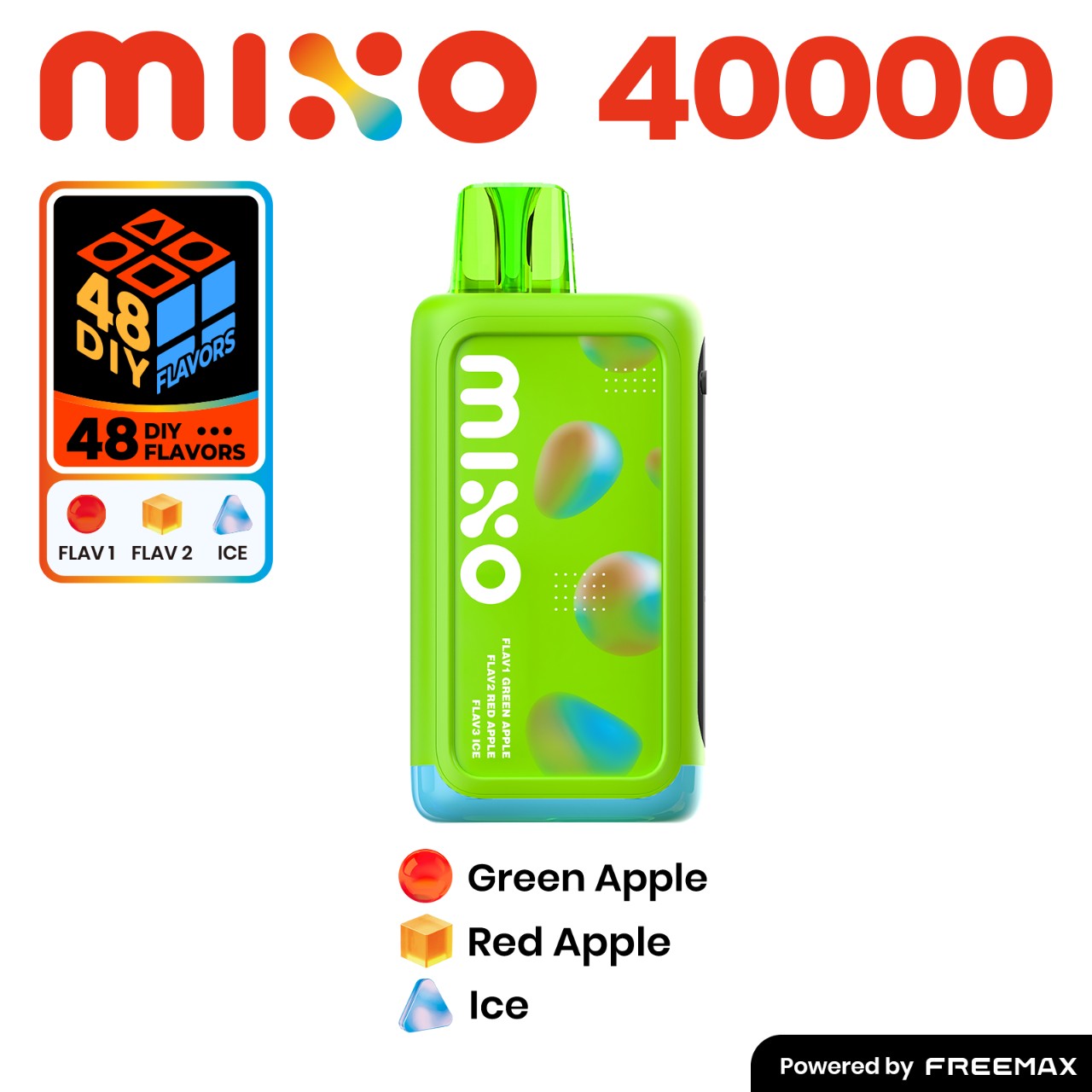FreeMax Mixo 40000 Puff Disposable Vape - Green Apple/Red Apple Ice