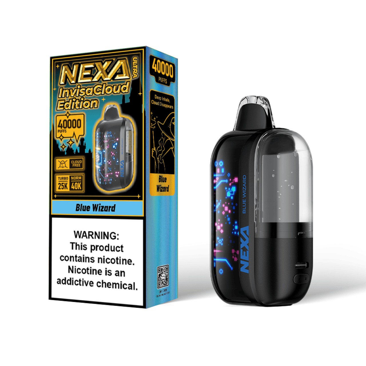 NEXA Ultra Disposable Vape 50000 Puffs - Invisa Cloud Edition - Blue Wizard