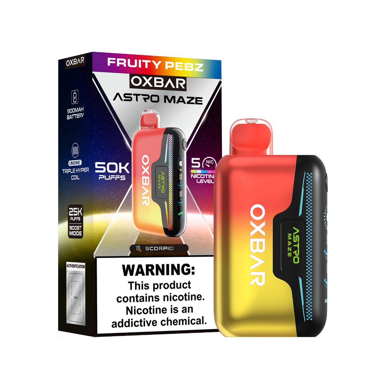 OXBAR Astro Maze 50K Disposable Vape - Fruity Pebz