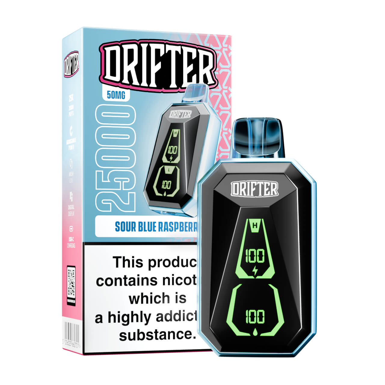 Drifter Bar 25000 Puff Disposable Vape - Sour Blue Raspberry