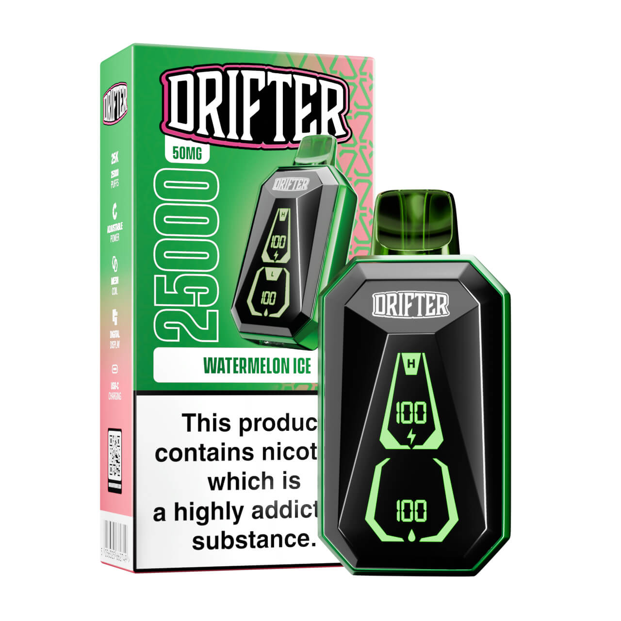 Drifter Bar 25000 Puff Disposable Vape - Watermelon Ice