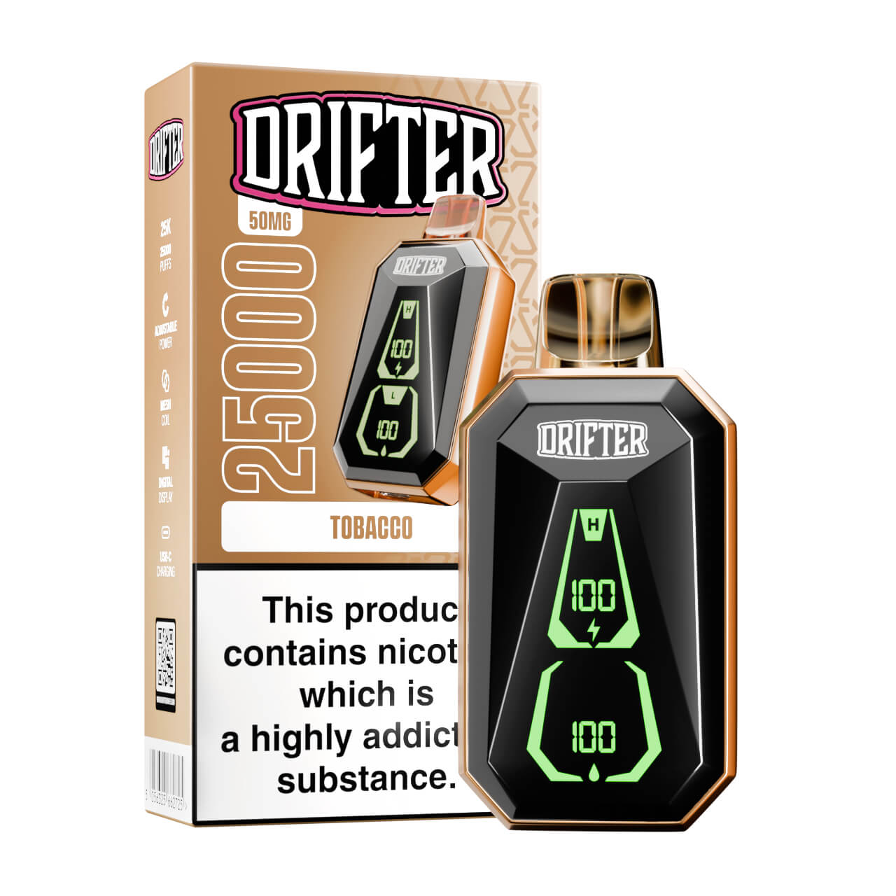 Drifter Bar 25000 Puff Disposable Vape - Tobacco