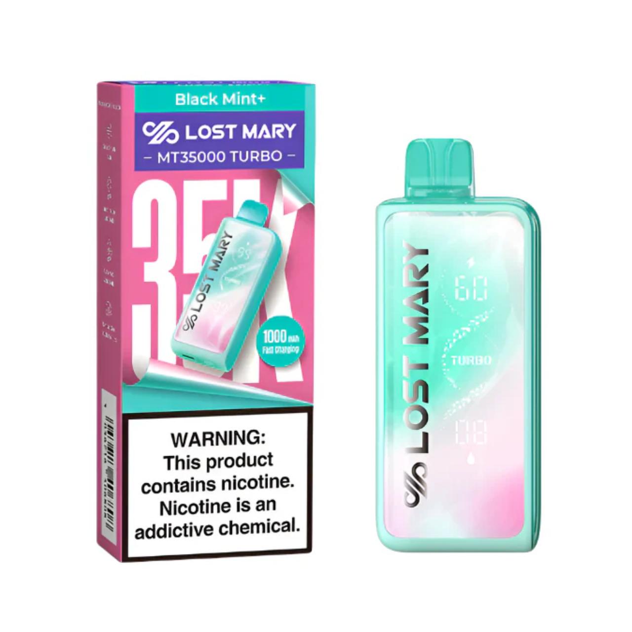 Lost Mary MT 35K Turbo Vape Disposable - Black Mint Plus