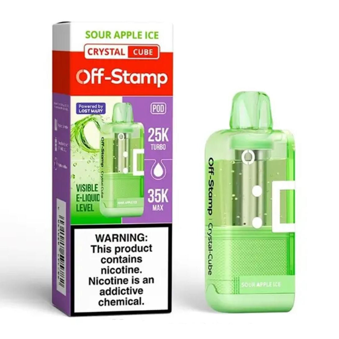 Off Stamp Crystal X-Cube 35k Replacement Pod Cartridge - Sour Apple Ice