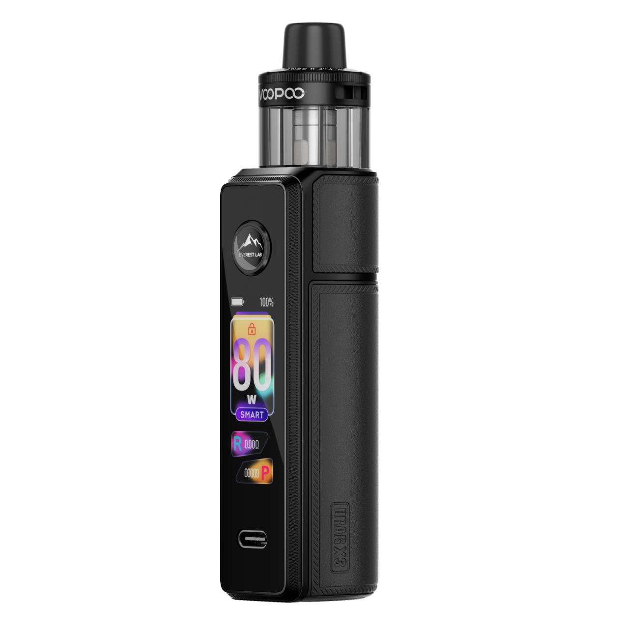 Voopoo Drag X3 Pod Mod Vape Kit Adjustable Wattage USB C - Spray Black