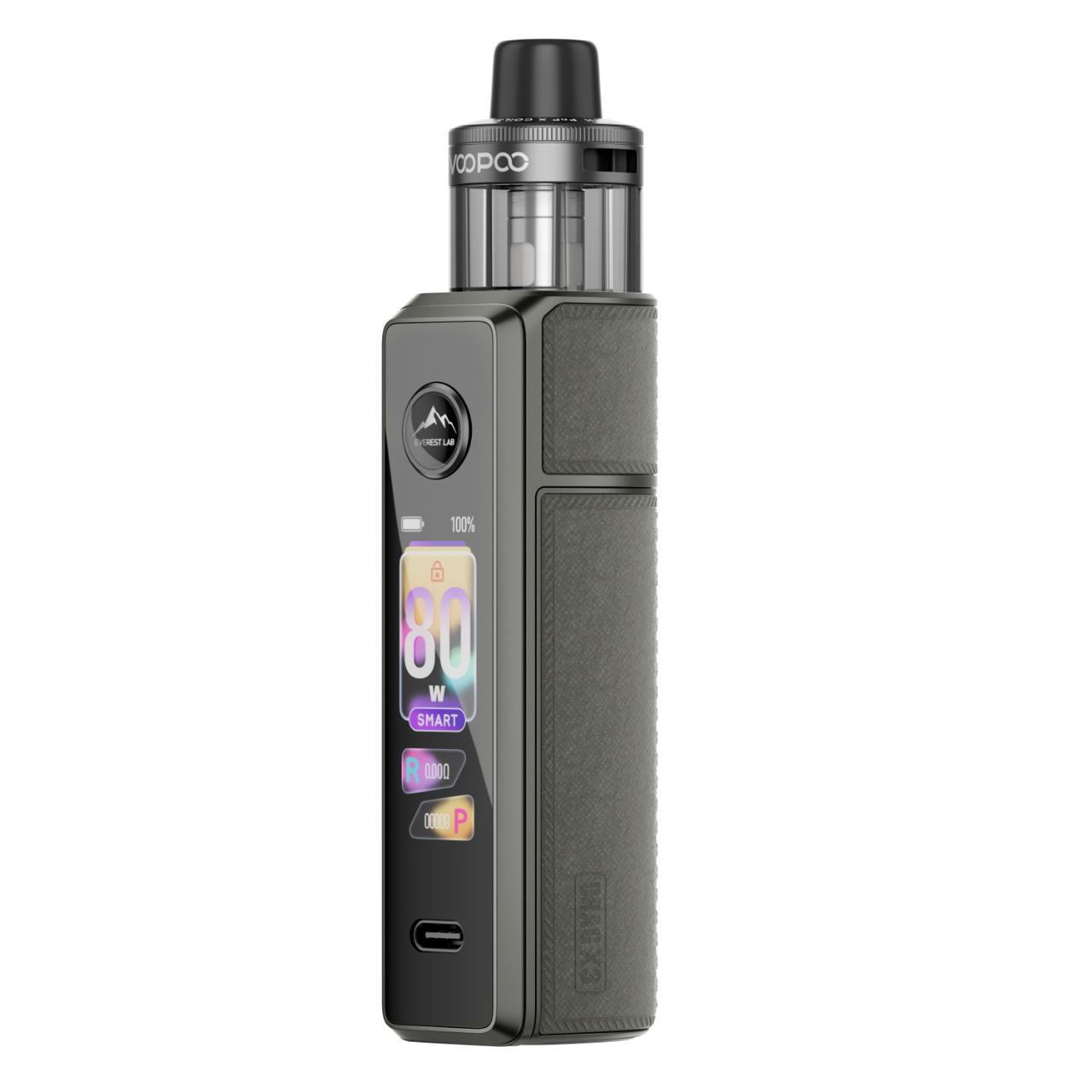 Voopoo Drag X3 Pod Mod Vape Kit Adjustable Wattage USB C - Gray Metal
