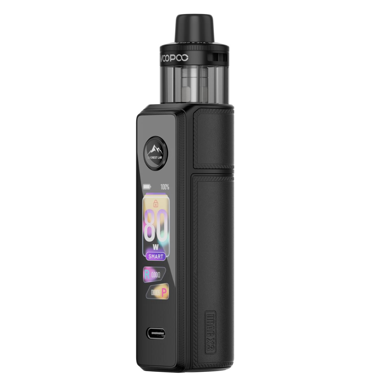 VooPoo Drag S3 Vape Kit Refillable Pod Mesh Coils Type C Charging - Spray Black