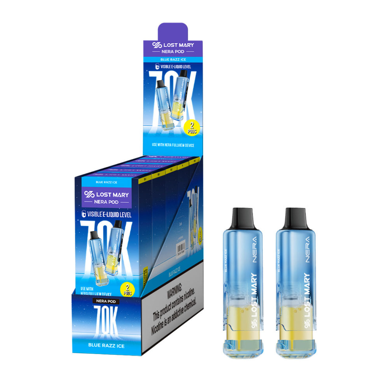 Lost Mary Nera 70K Replacement Pod Cartridge - 2 Pack - Blue Razz Ice