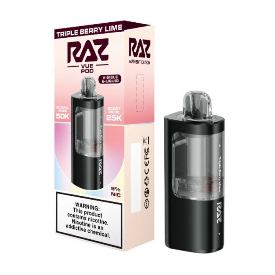 Triple Berry Lime Replacement Pod Cartridge for Raz VUE 50K