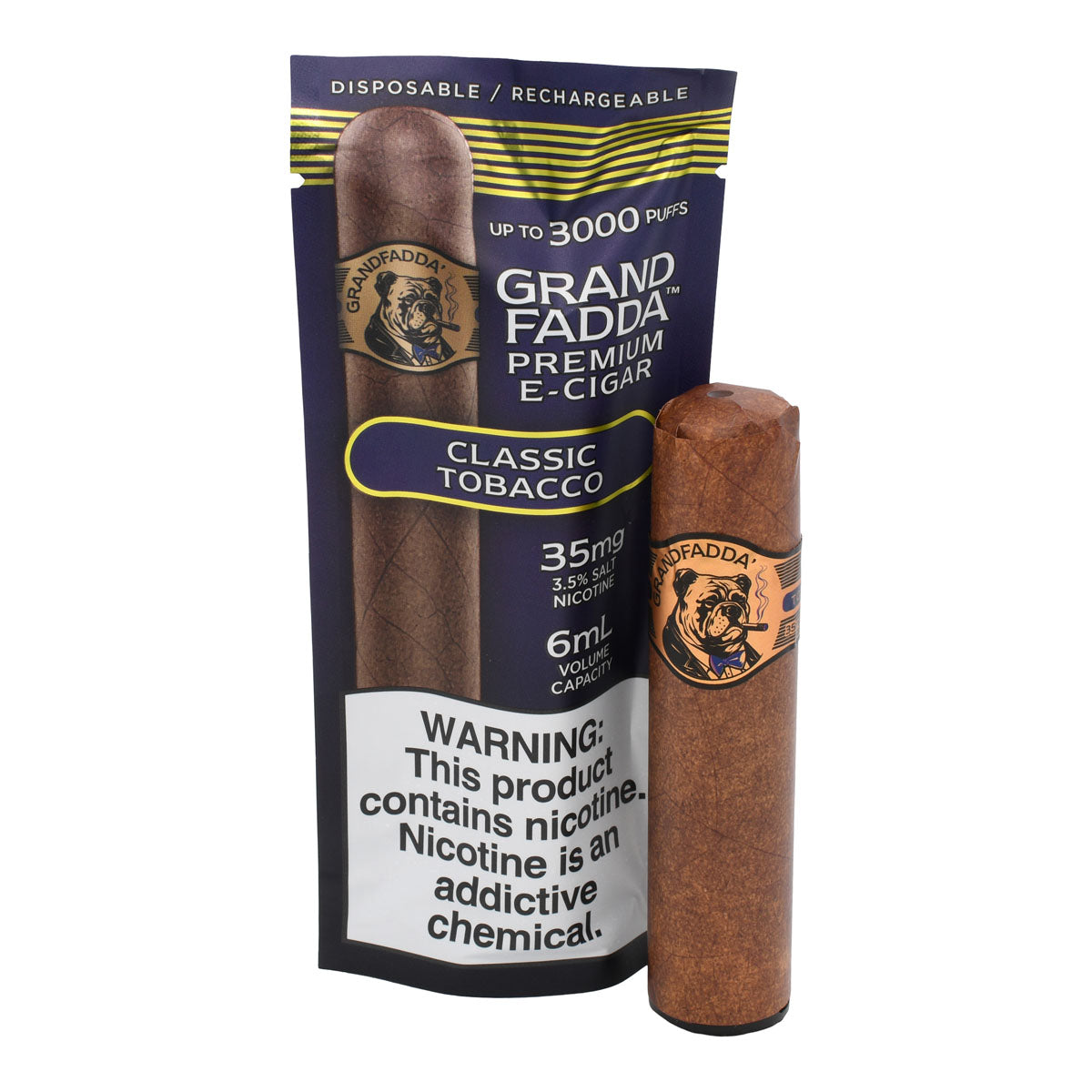 Grandfadda Cigar Vape Classic Tobacco Flavor