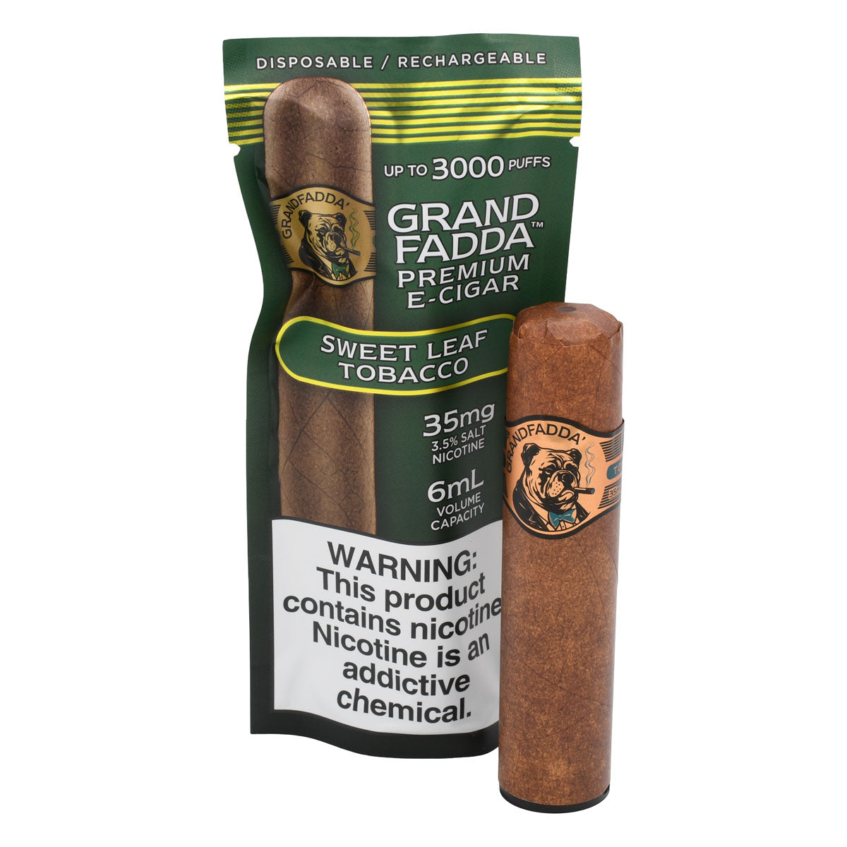 Grandfadda Cigar Vape Sweet Leaf Tobacco Flavor