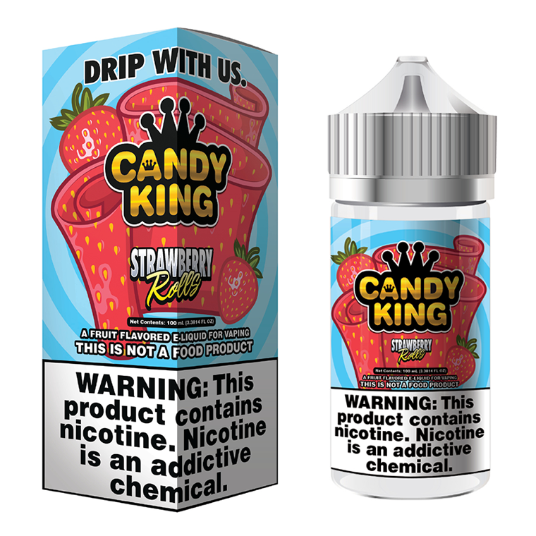 Candy King Strawberry Rolls EJuice 100ml - 3 MG
