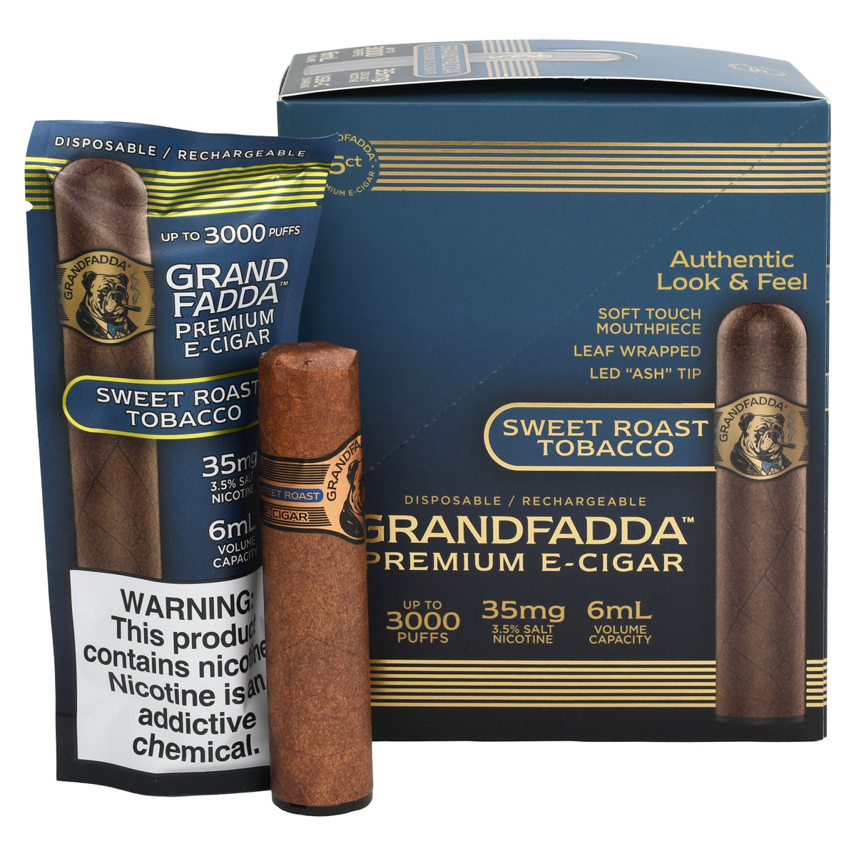 Sweet Roasted Tobacco E-Cigar 5-Pack | Grandfadda Gordo