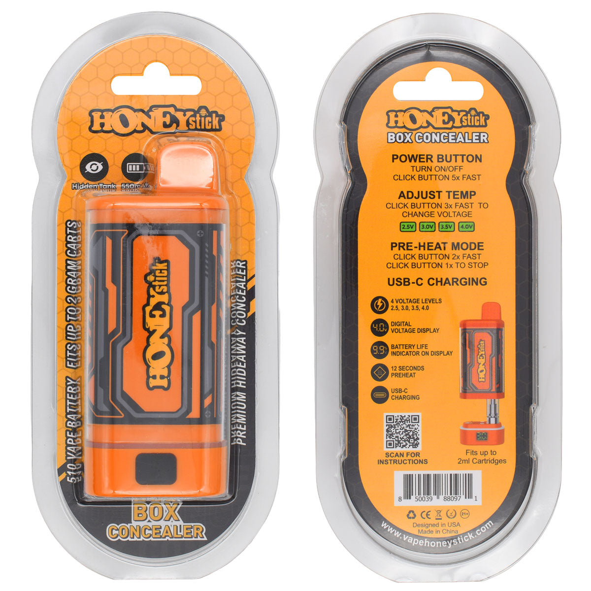 HoneyStick BOX Cart Pen Battery Concealer