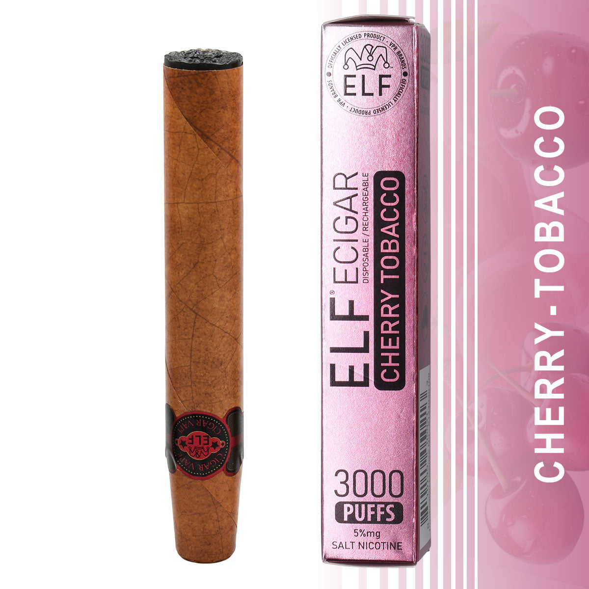 Cigar Vape Disposable with 3000 Puffs Cherry Tobacco Flavor 