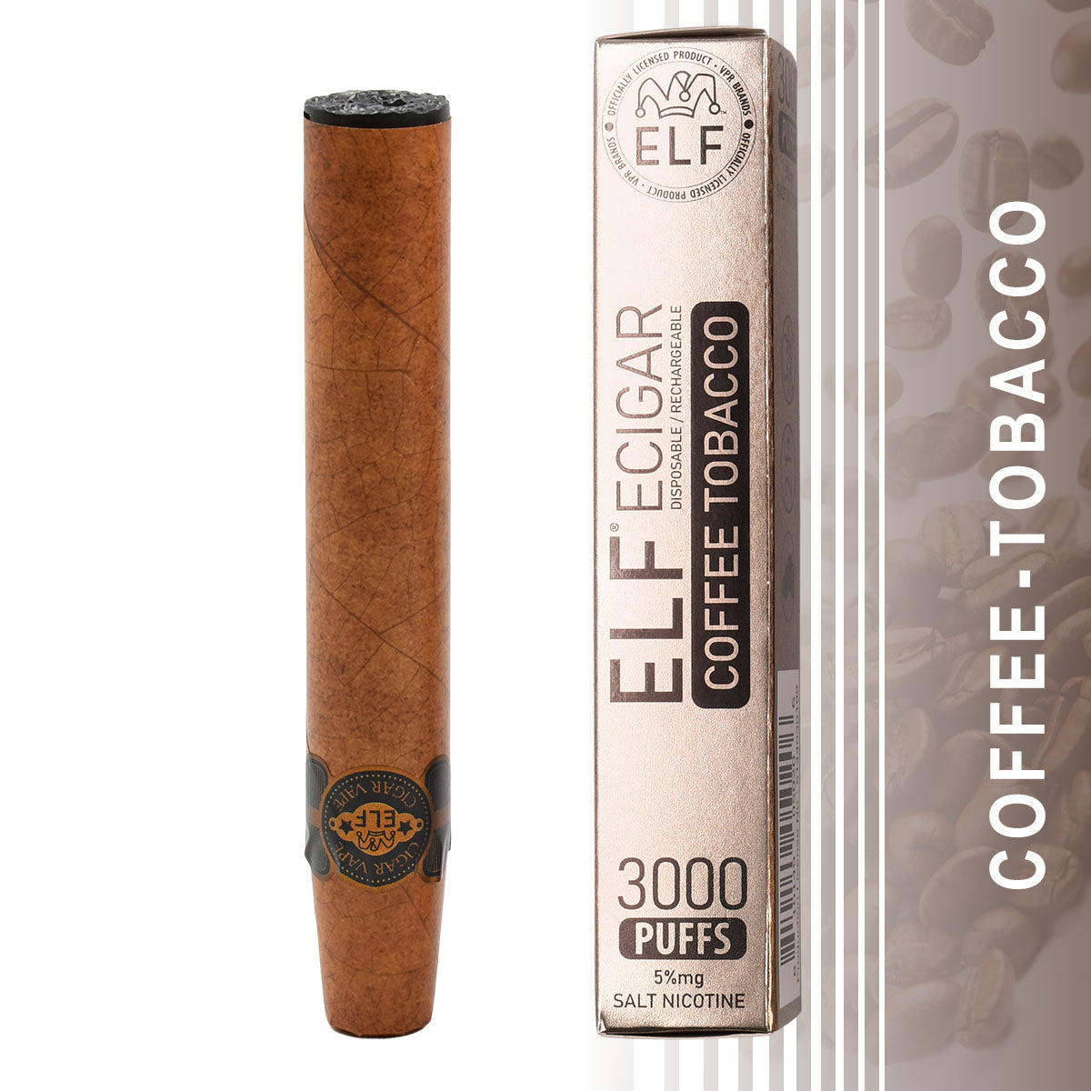 Elf Cigar Vape Disposable with 3000 Puffs Coffee Tobacco 