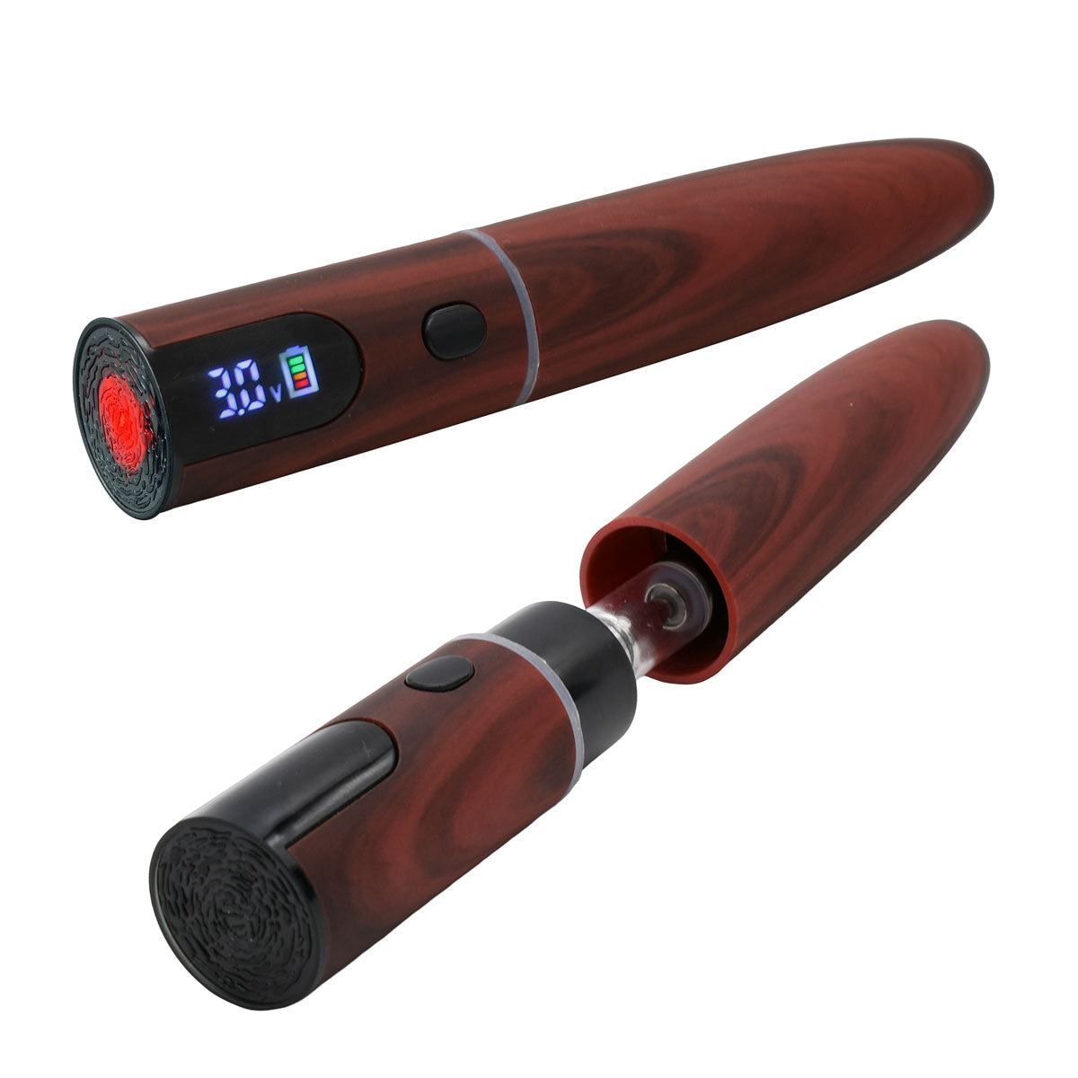 Ecigar Cartridge Battery - Mahogany open with cartridge and closed