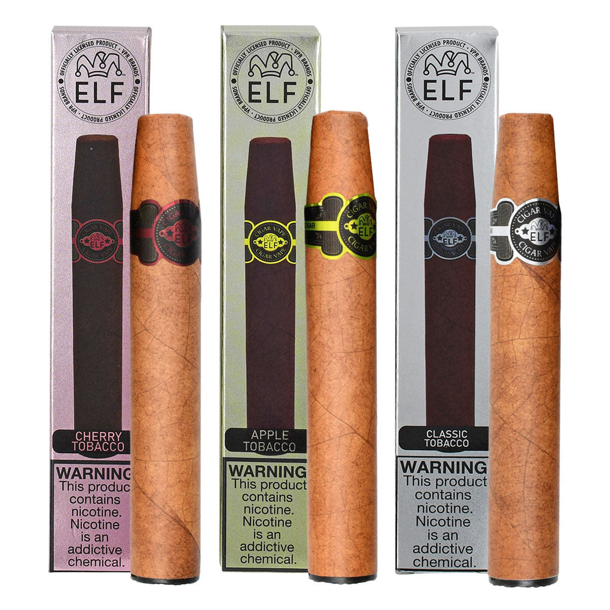 Sampler No.5 - Cherry, apple and classic tobacco vape flavors e-cigars