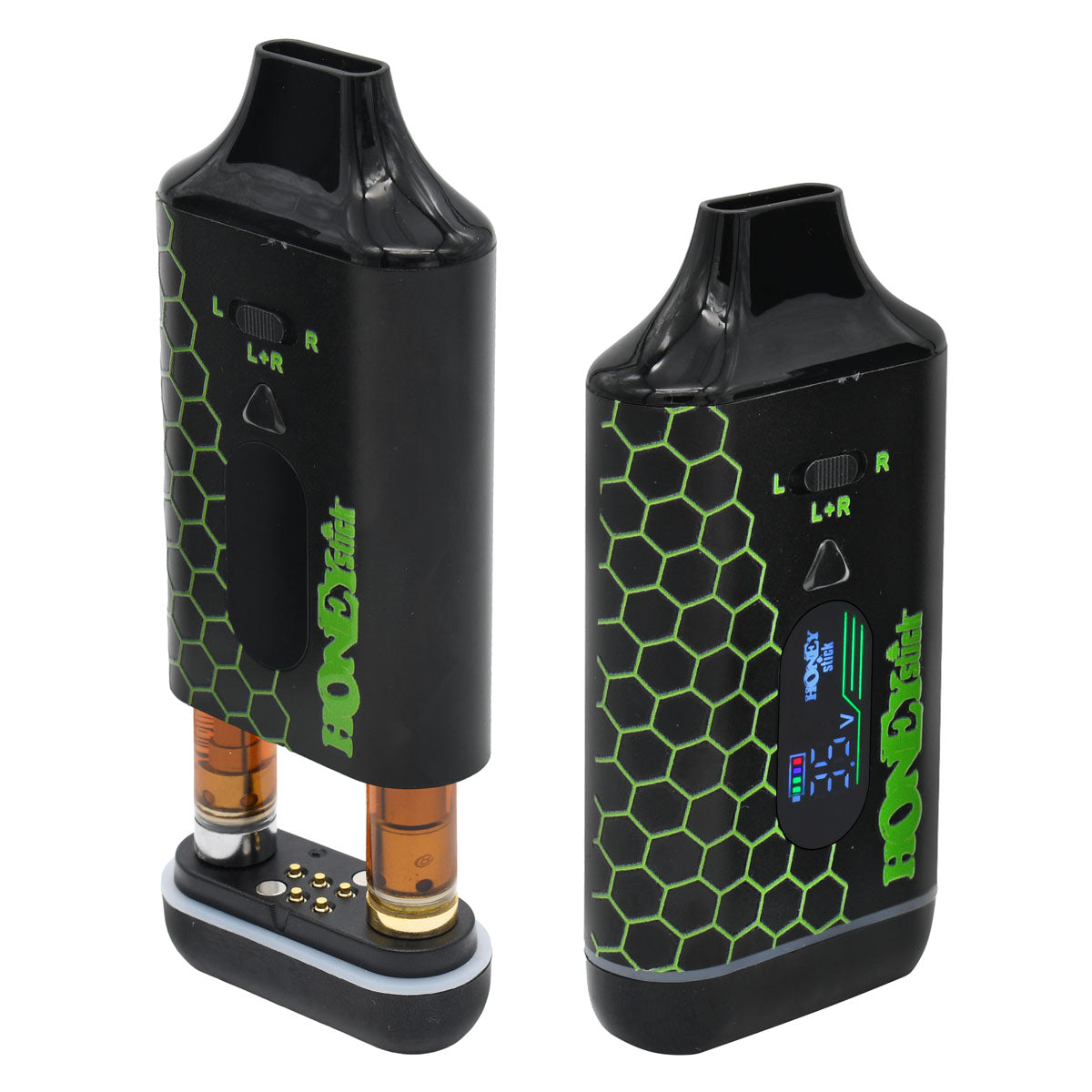 Green side open / Closed and active Honeystick DUO VV Cart Pen