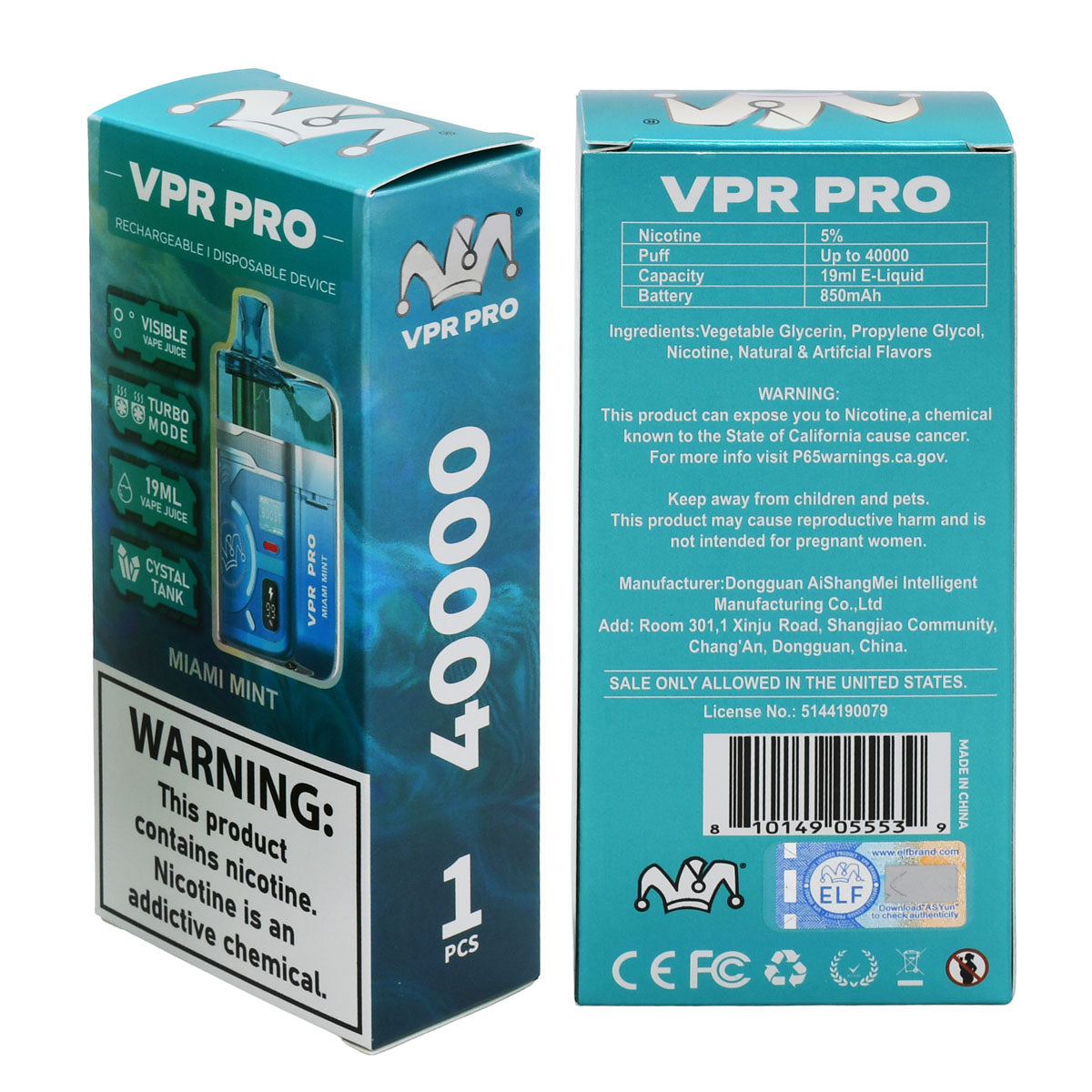 VPR40K Miami Mint Box