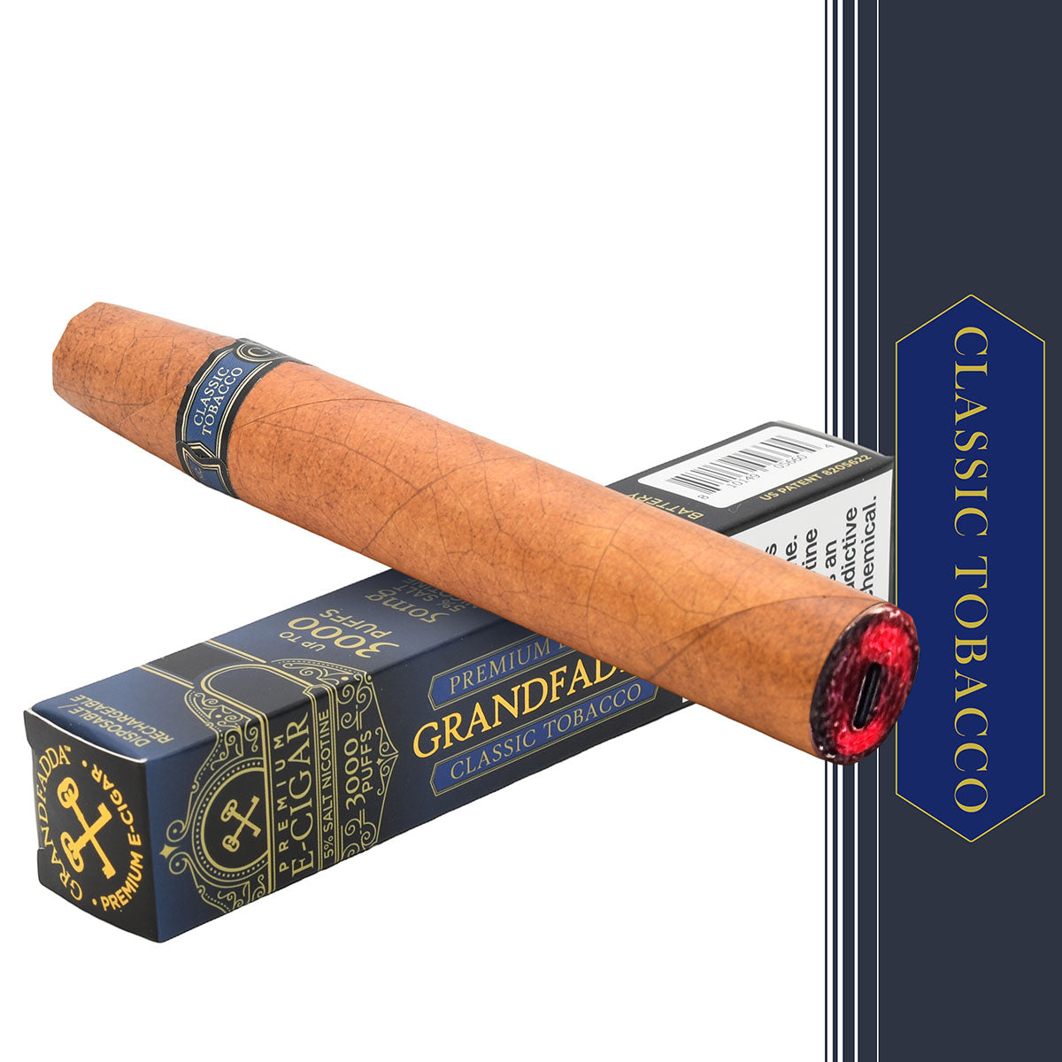 Grandfadda Classic Tobacco Rechargeable Disposable Cigar Vape