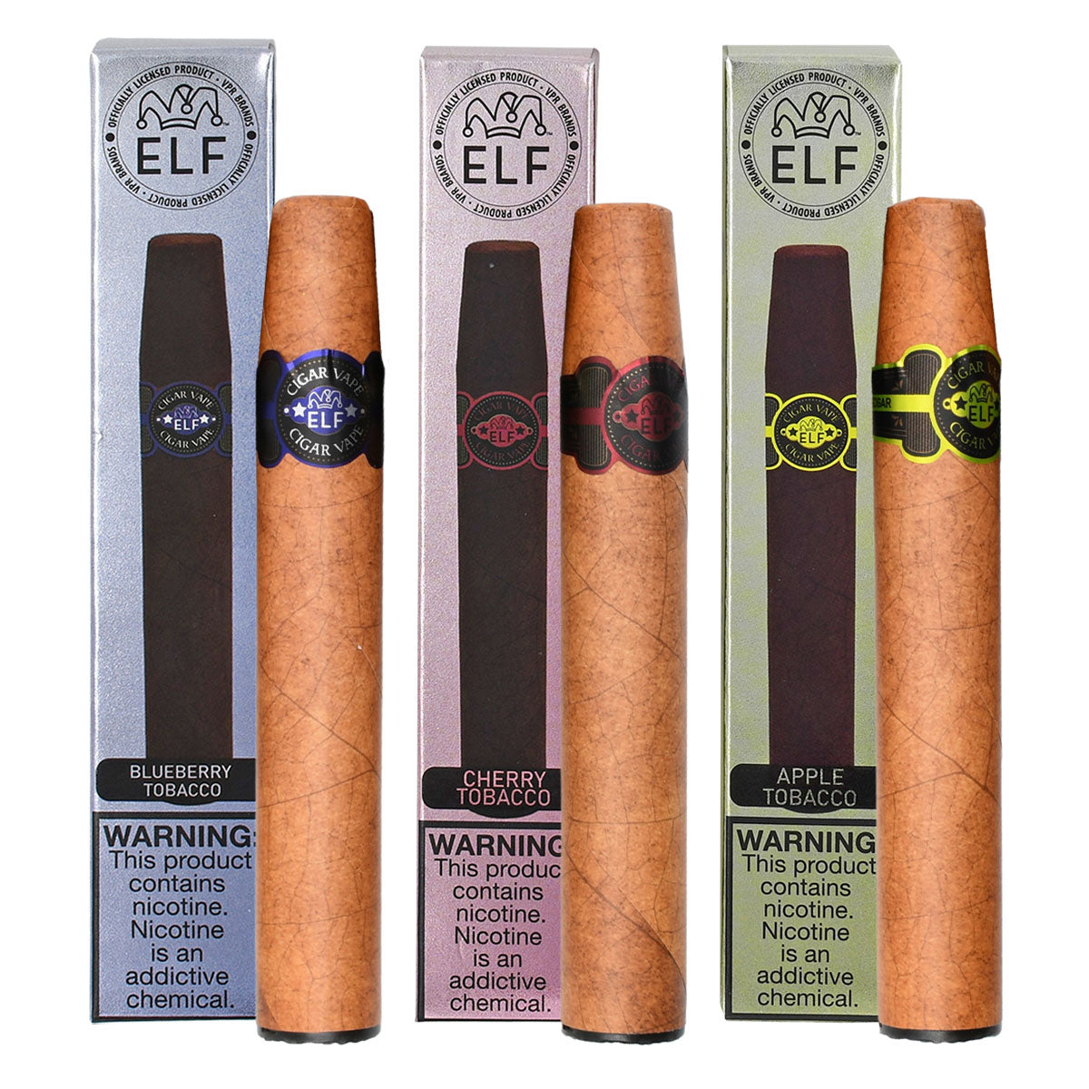 Ecigars Sampler No.3 Blueberry, Cherry, Apple Tobacco Cigar Vape Flavors