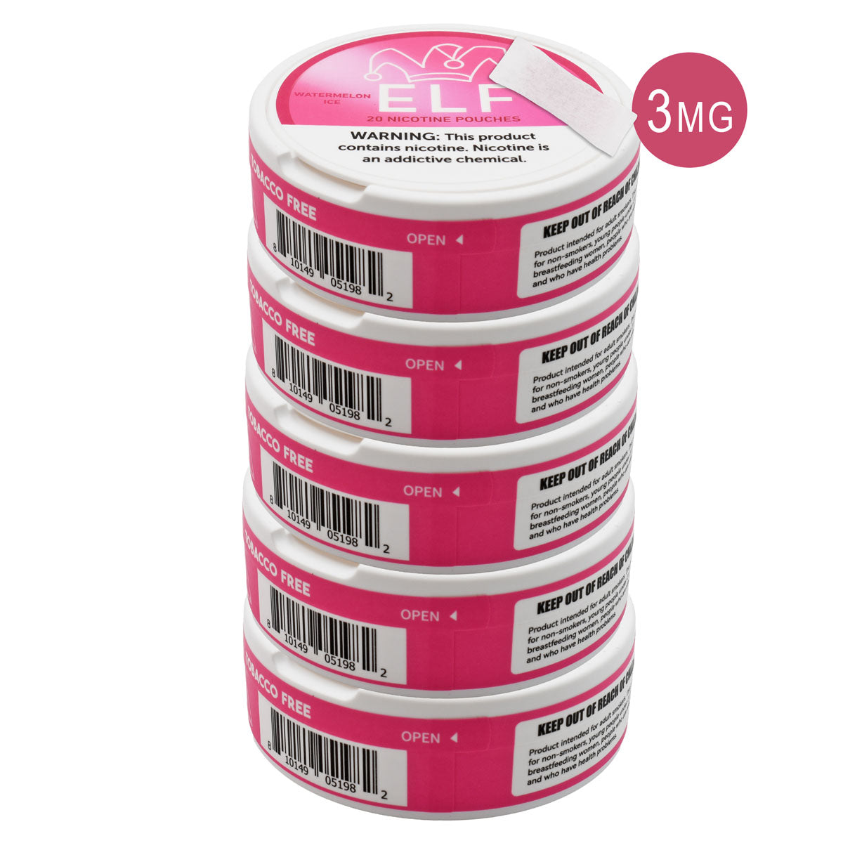 Watermelon Ice 3MG Nic Pouches 5-Pack